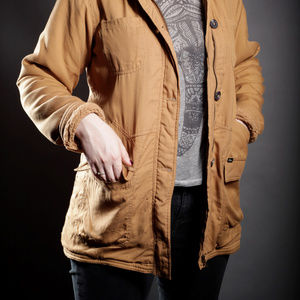 Obey Tan Fleece Lined Coat